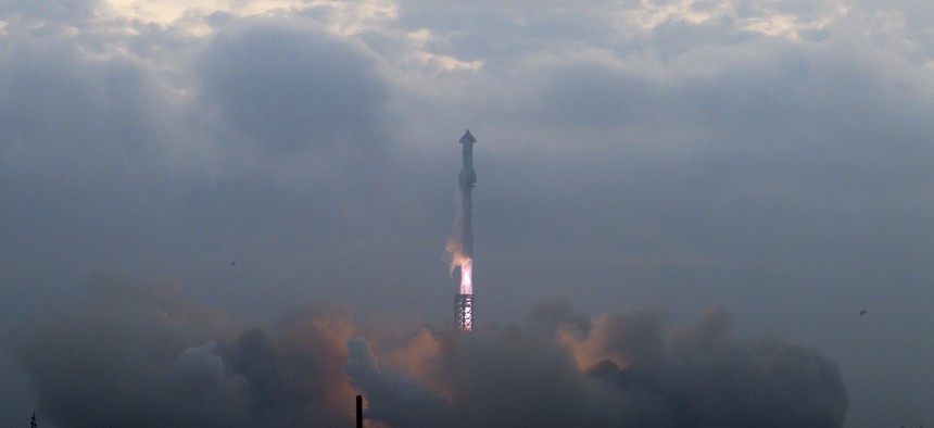 The SpaceX Starship spacecraft lifts off from Starbase in Boca Chica, Texas, on March 14, 2024.