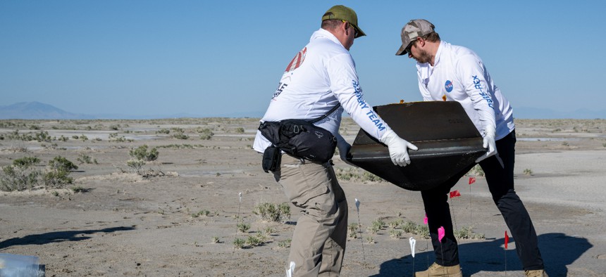 Collecting the OSIRIS-REx sample return capsule.