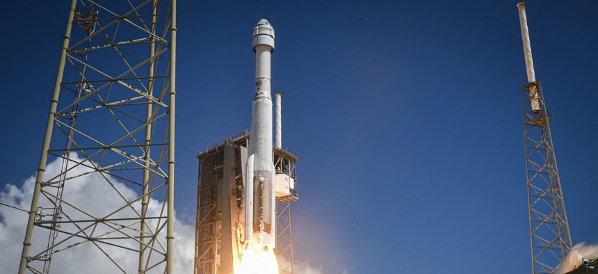 The United Launch Alliance (ULA) Atlas V rocket with Boeing's CST-100 Starliner spacecraft launches from Space Launch Complex 41 at Cape Canaveral Space Force Station in Florida on June 5, 2024.