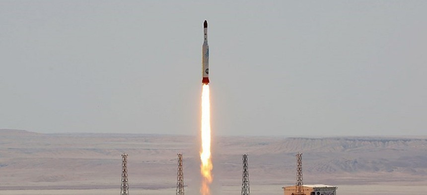 A launch from Iran's Semnan Space Center.